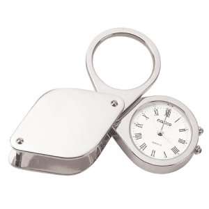  Natico Solid Brass Chrome Plated Travel Alarm Clockwith 