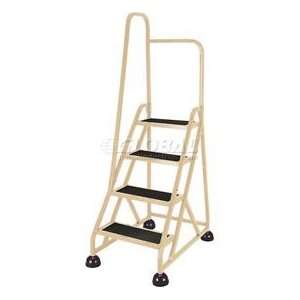  4 Step Aluminum Rolling Ladder   Beige