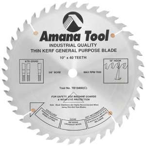 Amana Tool TB10400 Thin Kerf General Purpose 10 Inch 40 Tooth ATB 5/8 