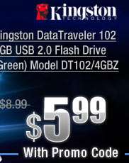 Kingston DataTraveler 102 4GB USB 2.0 Flash Drive (Green) Model DT102 