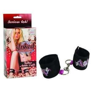 Bundle Inked Tattoo Ankle Cuffs and 2 pack of Pink Silicone Lubricant 