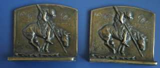Pair of Vintage Remington Brass or Bronze Bookends  