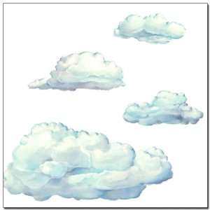  4 Large Realistic Cloud Wall Transfer Stickers Mural Baby