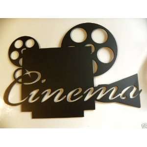 Cinema Word on Movie Projector Home Theater Decor Metal Wall Art 