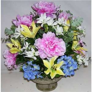   Peony, Hydrangea & Alstromeria Silk Flower Arrangement