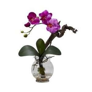  Mini Phalaenopsis with Fluted Vase Silk Flower Arrangement 