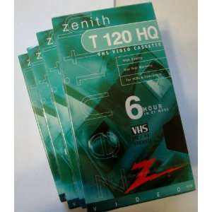    Zenith T120 HQ Blank VHS Video Cassette Set of 4 Electronics