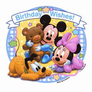 Disney Babies Birthday Wishes Edible Cake Topper Image  