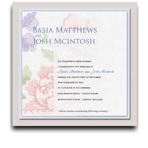   Square Wedding Invitations   Roses Baby Pink & Blue