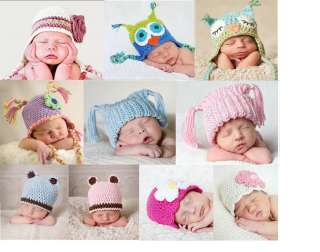 Newborn baby beanie owl teddy ears 100% cotton girl knitted boy hat 