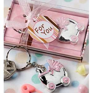 Baby Shower Favors  Pink Baby Carriage Design Keychains  Girl (1   29 