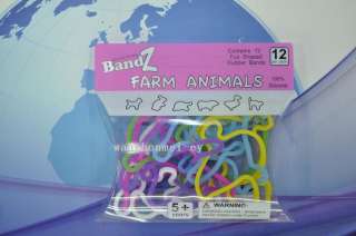SHAPED ELASTIC RUBBER BANDS Colorful pet animal
