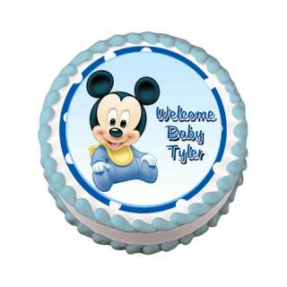 BABY MICKEY 1ST Birthday Edible Cake Image Party Supply  