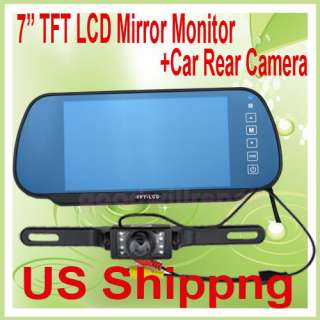   TFT LCD Rear view Monitor + Night Vision Car Backup Camera US  