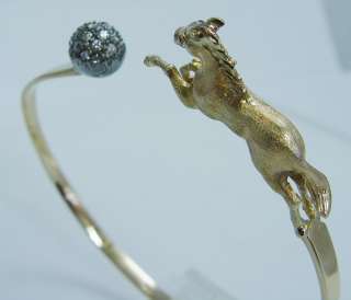   OJM Horse Diamond Ball 18K Gold Bracelet + VIDEO Estate Jewelry  
