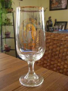 Coors stemmed Beer Glass, gold inking  