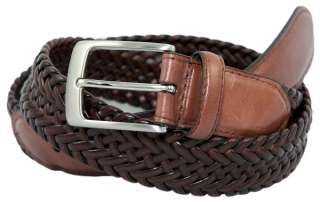 Danbury Mens Braided Brown Leather Belt  Size 38  