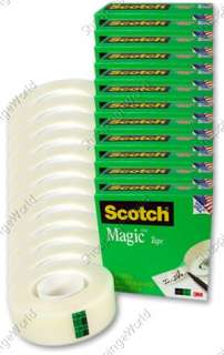 SCOTCH Magic TAPE ¾ x 1500 PhotoSafe 12 Pack Jumbo Rolls 3M 