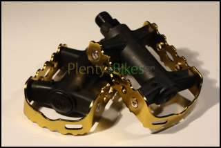   Plastic Bike Bicycle Fixie Single Speed Racing Pedals Pedal Set Gold
