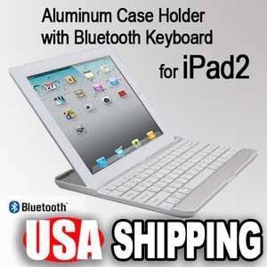 Bluetooth Wireless Keyboard Aluminum Case iPad 2 White  