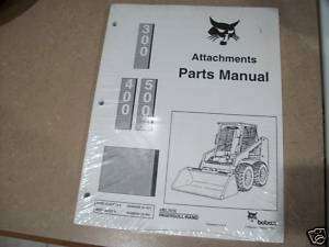 Bobcat skid loader attachment parts manual 300,400,500  