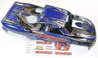 Traxxas T Maxx 3.3 *BLUE/GRAY BODY* & Decals (Black  