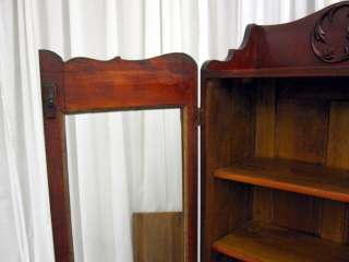 Antique Victorian Style Bookcase w Shelfs & Glass Doors  