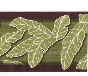 Tropical Palm Banana Leaf LARGO Brown Wall Paper Border  