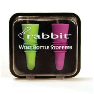 Rabbit Wine Bottle Stoppers 2 Pack Contemporary Design  