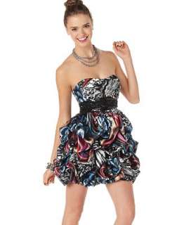 Speechless Dress, Sleeveless Printed Strapless Pick Up Skirt