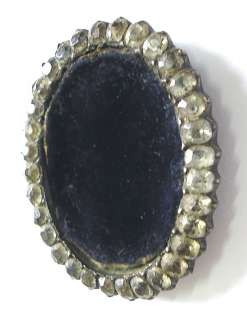   RESTORE LOT c1890 2 BROOCH RARE 1 EBONITE RUBBER 1 FACETED RHINESTONES