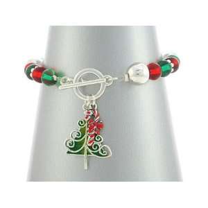  Beaded Christmas Tree Charm Bracelet 