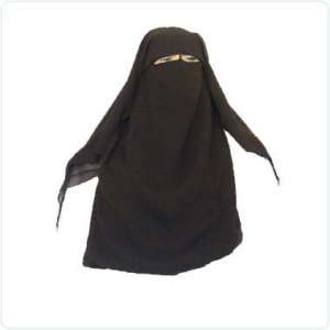 Black Saudi Niqab veil burqa face cover Hijab Abaya  