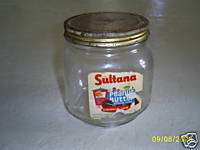 Vintage Sultana Peanut Butter Jar w/ Lid Cookie Square  