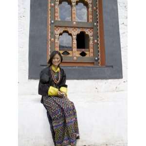  Bhutanese Woman in Traditional Dress, Trashi Chhoe Dzong 