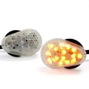  Bicycle Cruiser Chopper Scooter Clear Lens Amber LED Turn Signals 