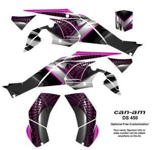 Can Am DS 450 ATV Quad Graphics Kit Decals #7777 Pink  