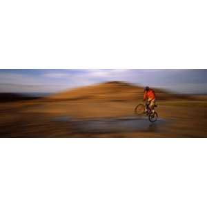 Mountain Bike Rider On a Trail, Slickrock Trail, Sand Flats Recreation 