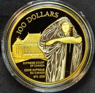 2005 Canada $100 Proof 14k Gold Coin   Sumpreme Court  