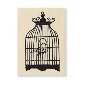   Wood Stamp Frilly Bird Cage; 2 Items/Order Arts, Crafts & Sewing