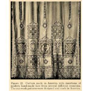  1919 Print American Curtain Handmade Lace Insert Cloth 