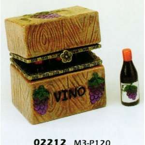  Porcelain Hinged Boxes Case of Wine Bottles Vino Grapes 