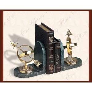  Two (2) Brass Armillary Sphere Bookends 7 Tall