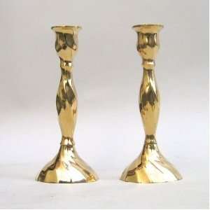   Simplea Handtooled Handcrafted Brass Candle Holder Set, 7 Tall