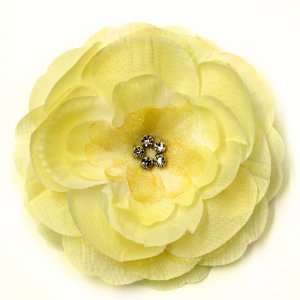   Camellia Rhinestone Fabric Flower Hat Hair Clip & Pin Brooch F10973