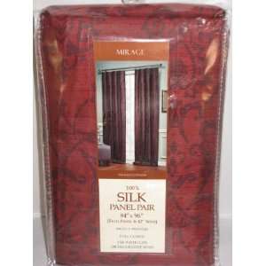   Silk Lined Drapery Pair Drapes 84 x 96 Cranberry   Burgundy   Red