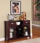 cherry finish wood wine rack console sideboard table wi $ 289 99 time 
