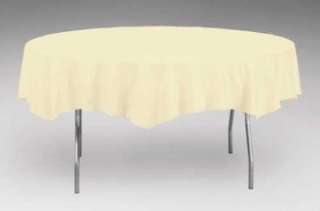 Ivory 2/Ply Paper Poly Round Tablecloth 82  