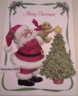 Ruth Morehead Santa with Bear Christmas Greeting Card  