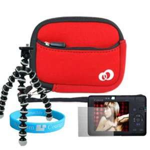 Red Mini Glove Carrying Case for Canon Powershot A495 A490 SD 1300 IS 